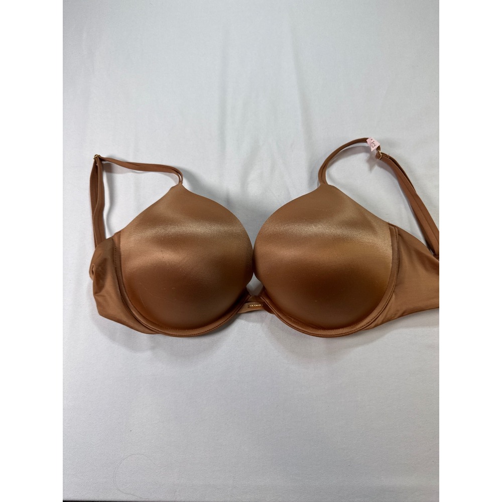Victorias Secret Push-Up Bra 32G Bronze Brown Satin Rhinestone 11216153 NWT